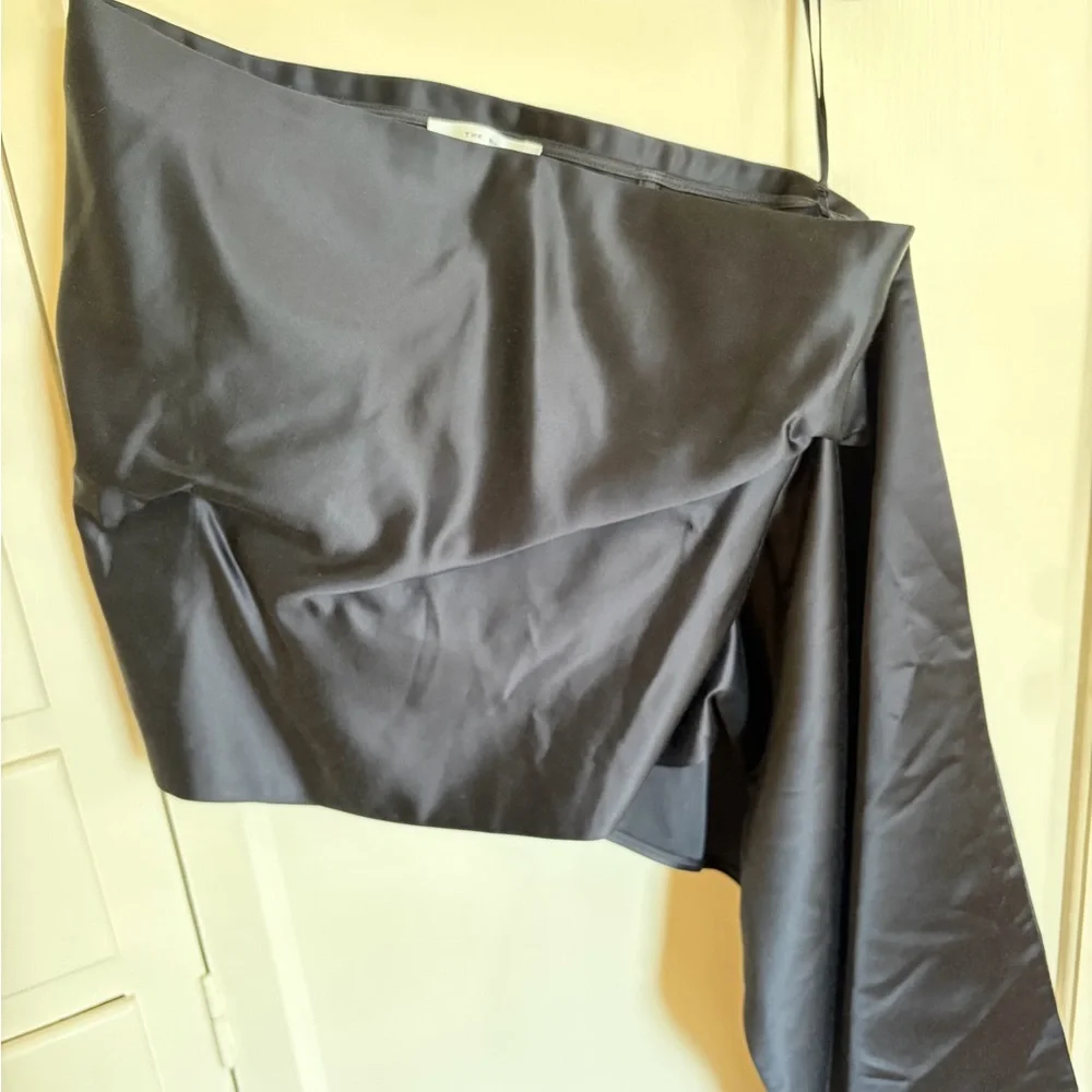 The Row Black Nana Strapless Draped Satin Top size 2 - Picture 5 of 7